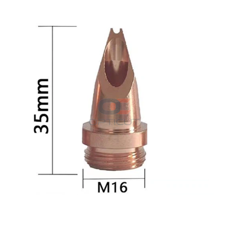 Сопло L=35 мм M16x1,25 с подачей проволоки (Внутренний угол)